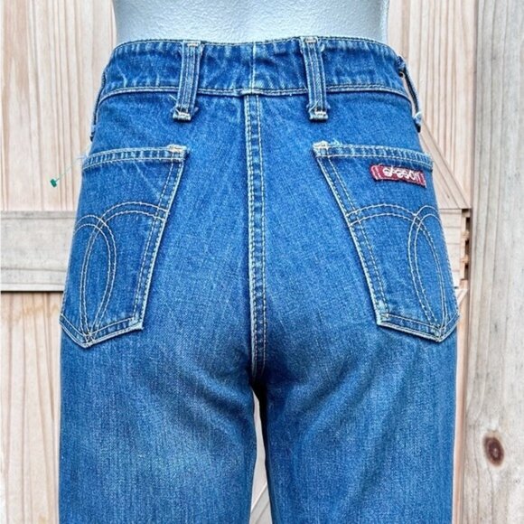 Urban Renewal Vintage Retro Sasson High Waisted Patchwork Bell Bottom Jeans~10~ - Picture 4 of 7
